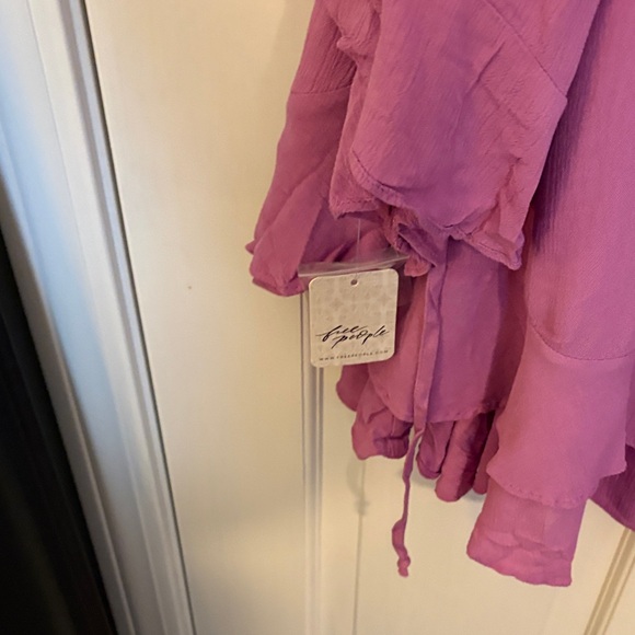 Free people free est size small Elegant Mauve Ruffle dress first bloom - Picture 4 of 9